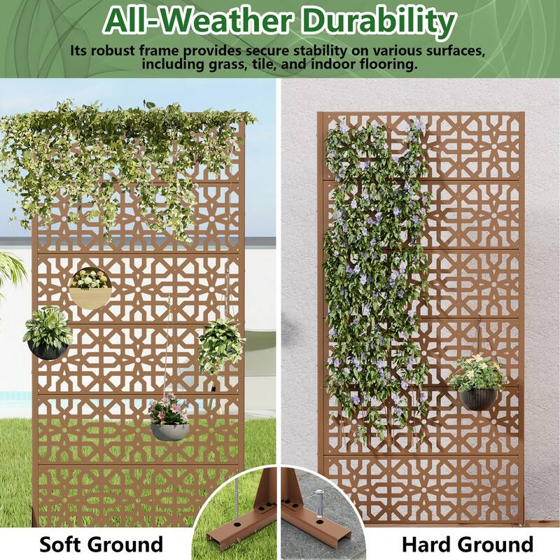 Dovelina 72'' x 47'' Privacy Metal Screen Fence Panel