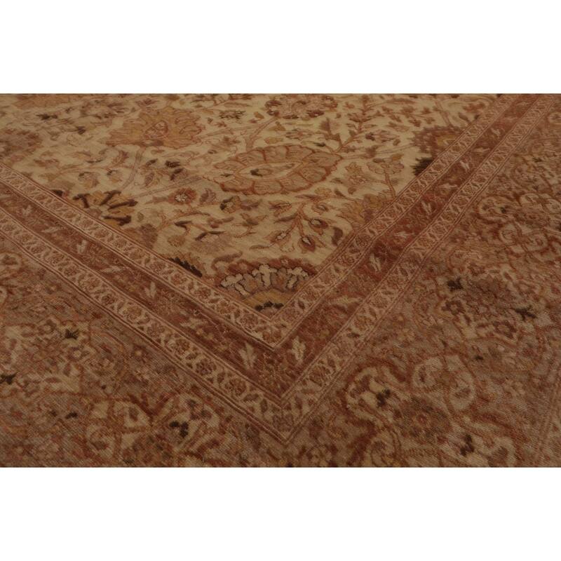 8'9''x11'8'' Traditional 250 KPSI Hand Knotted Beige Wool Area Rug - 8' 9'' x 11' 8''