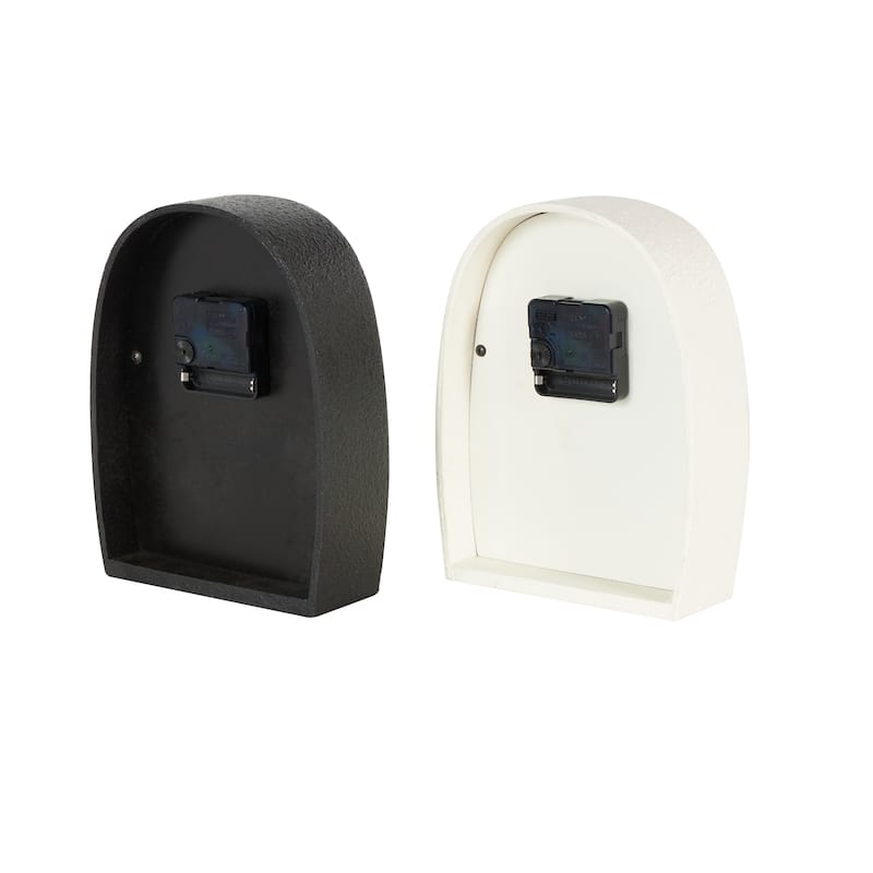 Wood Textured Clock with Gold Accents - Set of 2 Multi Colored - Roche River Decor