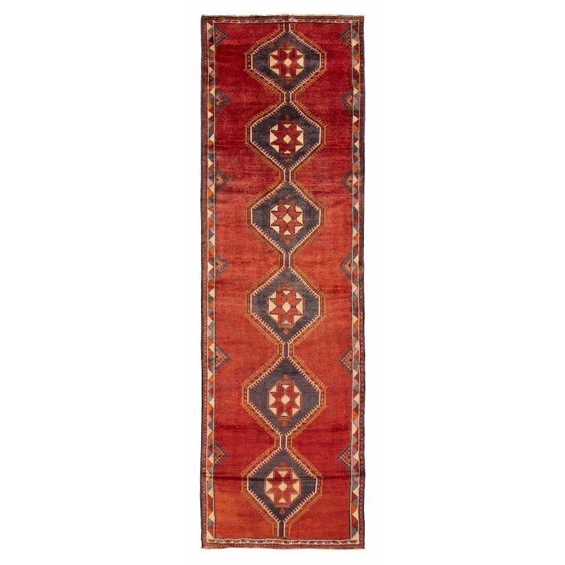 ECARPETGALLERY Hand-knotted Melis Vintage Red Wool Rug - 4'4 x 14'4 - Red - 4'4 x 14'4