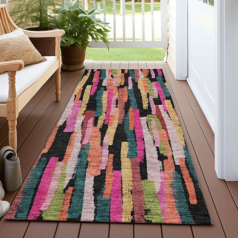 Machine Washable Indoor/ Outdoor Contemporary Chantille Rug