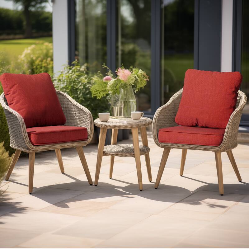 22 x 21 in Outdoor Patio Deep Seat Cushions Set Water Resistant