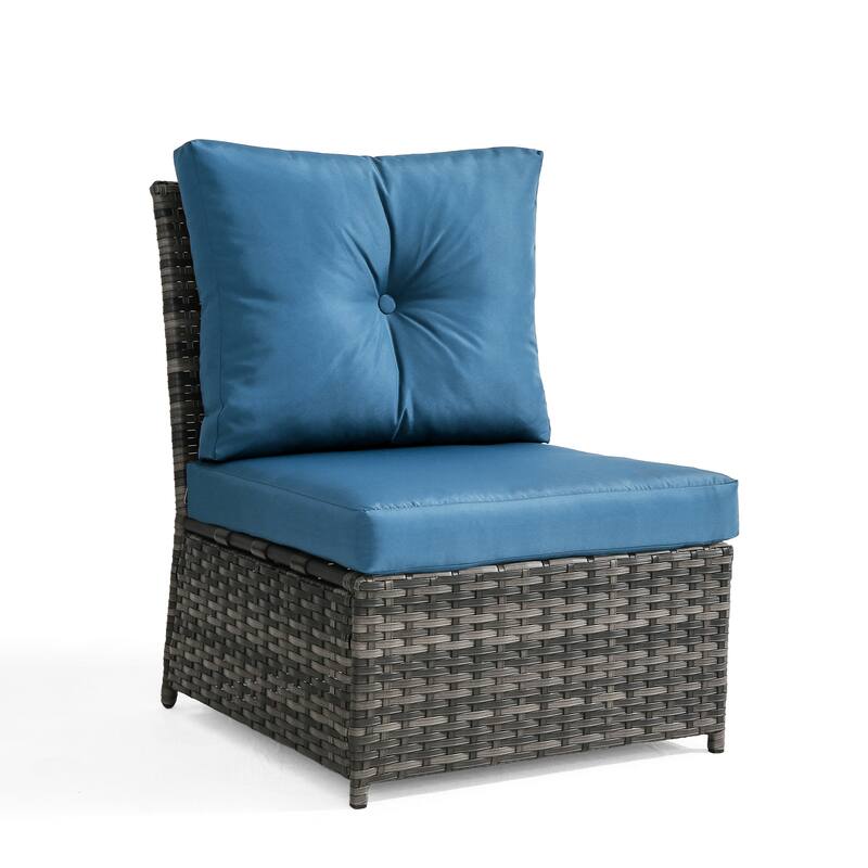 6-pieces Patio Wicker Outdoor Sectional Seating Sofa Set with Coffee Table