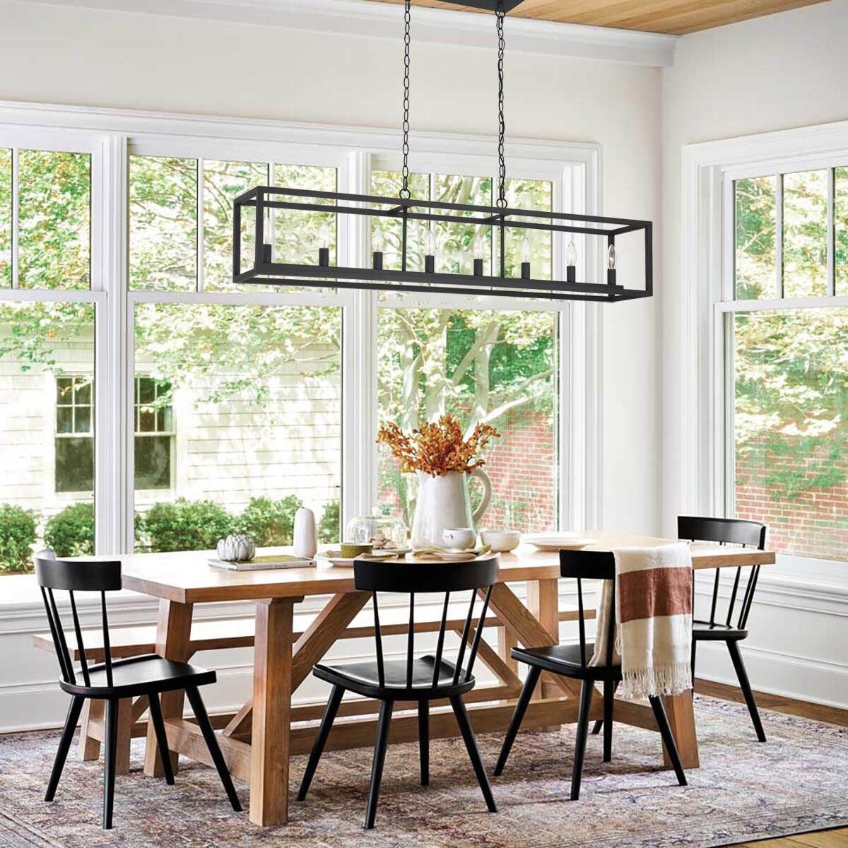 Farmhouse linear chandelier sales