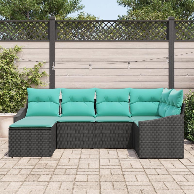 vidaXL 7 Piece Garden Sofa Set with Cushions - 91.9×48.6×46.1