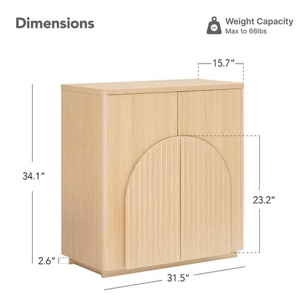 dimension image slide 1 of 3, Spruce & Spring Modern Sideboard Buffet Cabinet with Wave Design