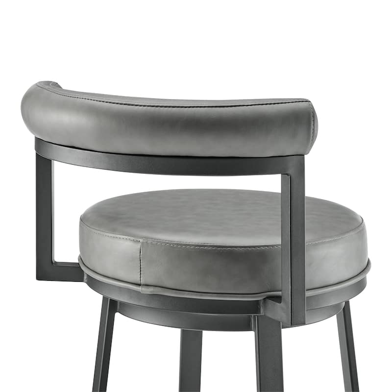Neura Modern Swivel Counter/Bar Stool in Faux Leather and Metal