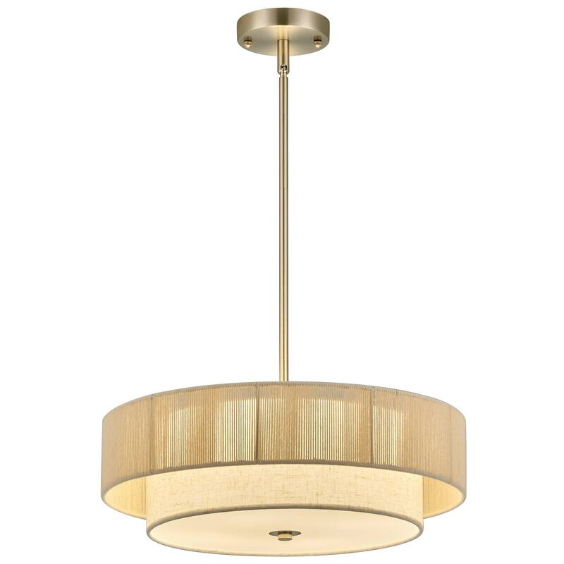 CO-Z 18 in 4-Light Dimmable Semi Flush Mount Fabric Ceiling Light Pendant - 18"
