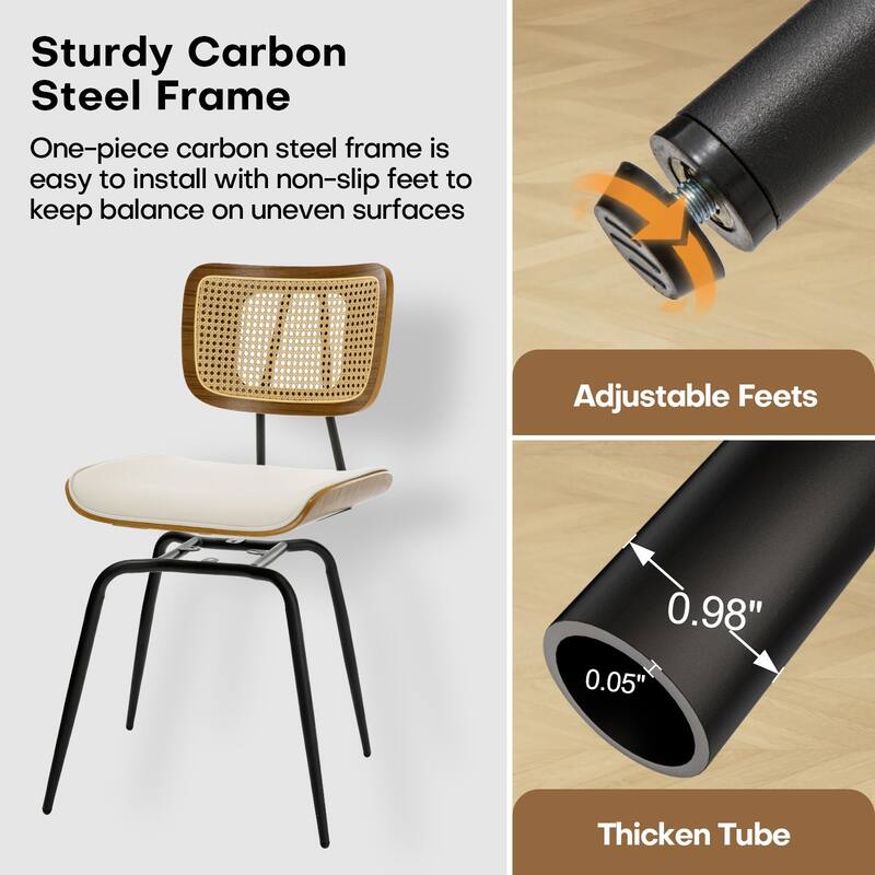 Faux Leather Upholstered Dining Chairs Set of 2/4 - 33.5"H x 19.3"W x 23"D