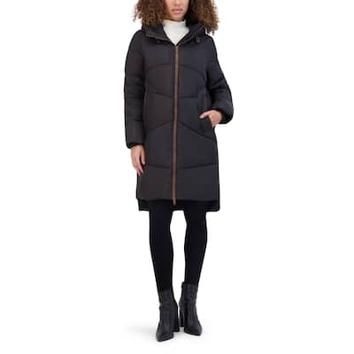 Andrew Marc Baisely Hooded Puffer with High Low Hem