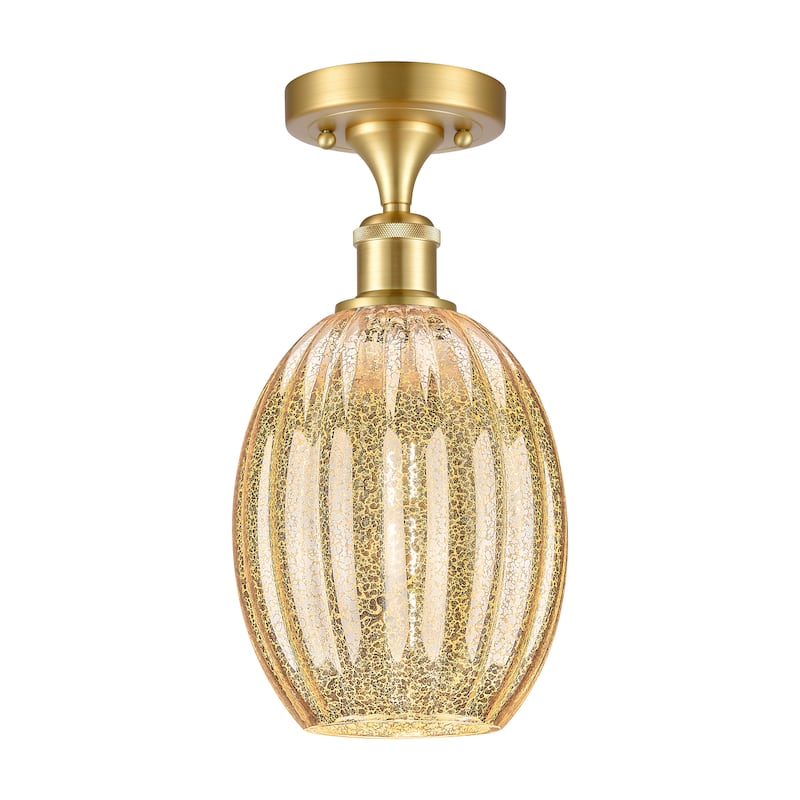 Innovations Lighting Endless Possibilities Ballston - Preston - 1 Light 6" Bulb Shade Semi-Flush Mount - Mercury/Satin Gold