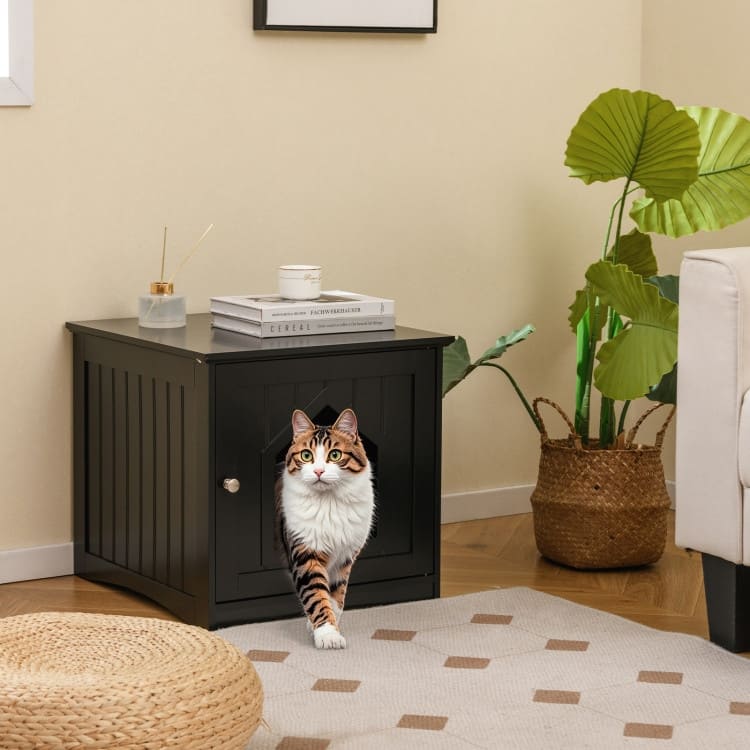 Stylish Cat House Nightstand with Magnetic Door for Easy Cleaning - 20" x 19.5" x 18.5" (L x W x H)