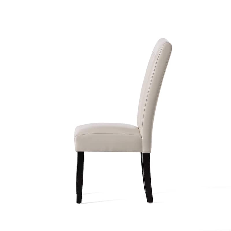 Living Dining Chairs Set of 2, PU Leather Armless Kitchen Dining Room Chairs, Upholstered Accent Side Chairs with Wood Legs