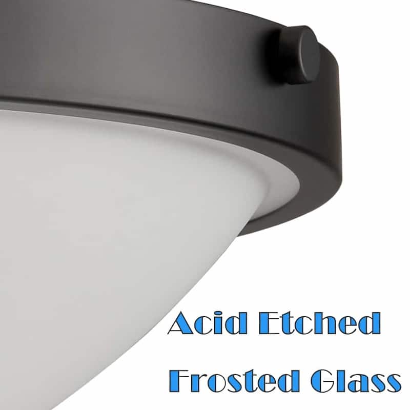 Chatnam 3-Light Black Semi Flush Ceiling Light Frosted Glass Ceiling Lighting