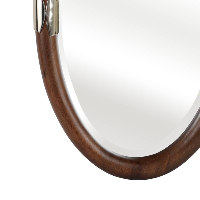 Metal Wall Mirrors Oval Shape Decorative (Set of 3) - 22/18/14" Brown - 14" x 2" x 22"
