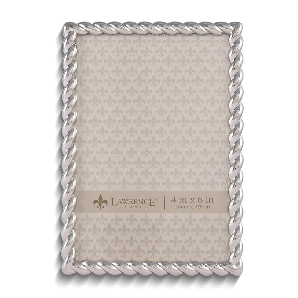 Curata Silver-Tone Rope 4x6 Metal Frame