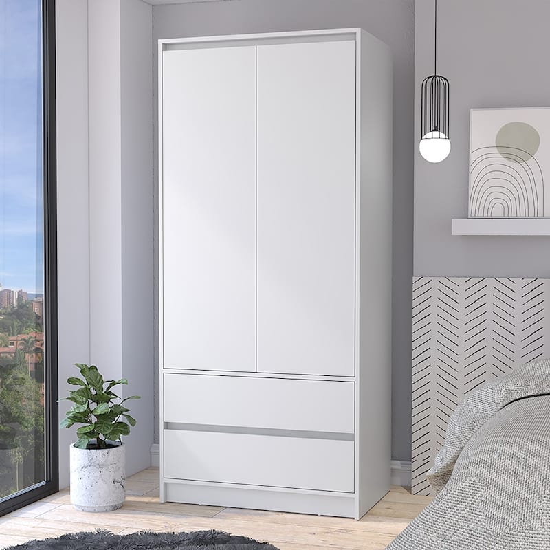 Armoire Closher, Bedroom, White,44.8" H x 30.2" W x 19.7" D