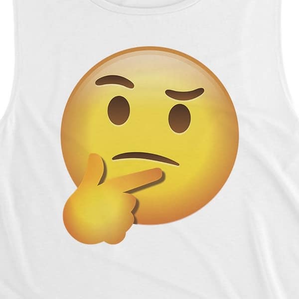 Shop Emoji Thinking Womens White Funny Serious Fun Cool Good Crop Top Overstock 29170035