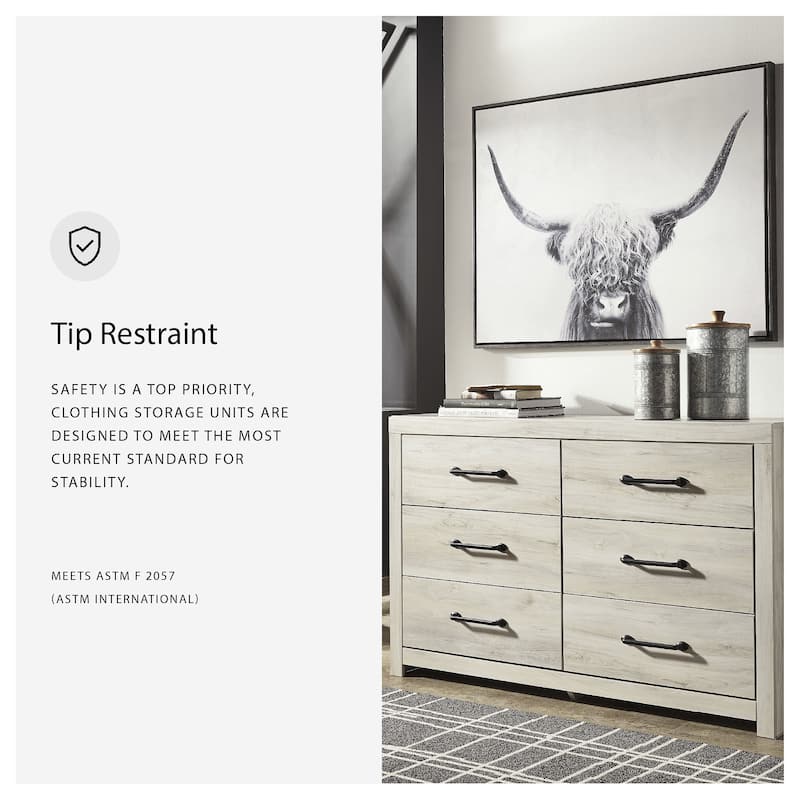 Cambeck Whitewash 6-drawer Dresser