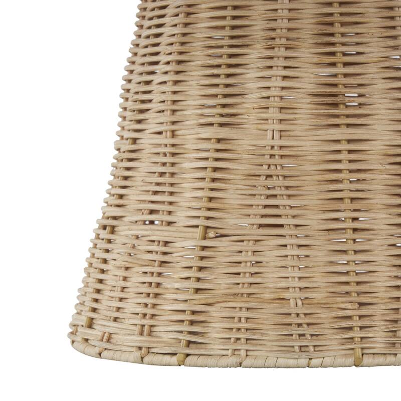 Rattan Handmade Woven Tapered Fluted Decorative Vase - Brown - Roche River Decor
