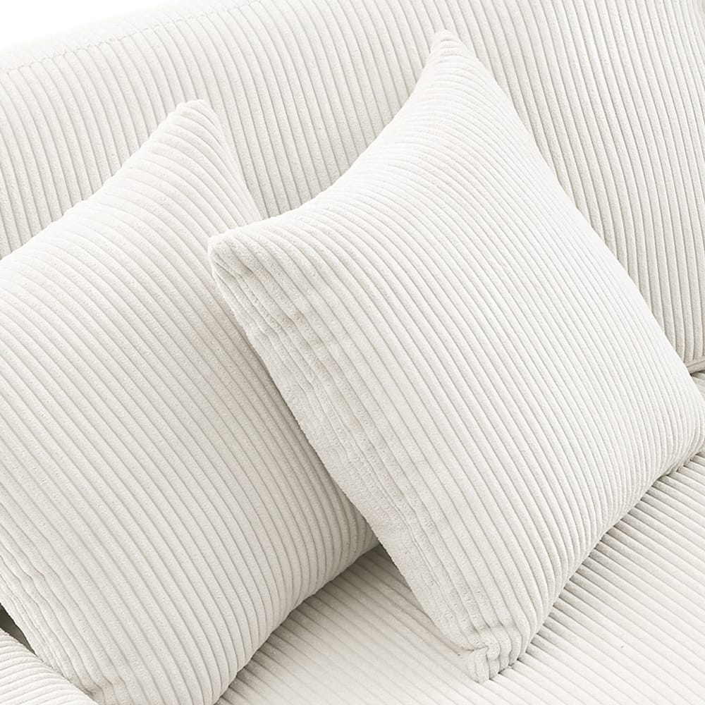 Corduroy Modular Sectional Sofa Set With Ottoman