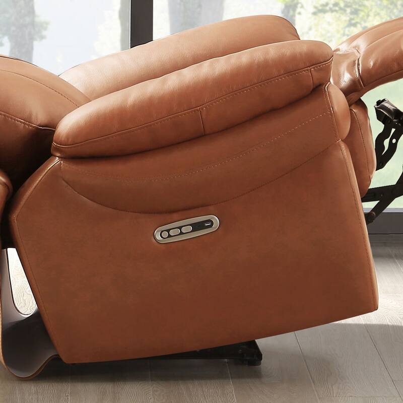 Hydeline Springdale Zero Gravity Power Recline and Headrest Top Grain Leather Loveseat