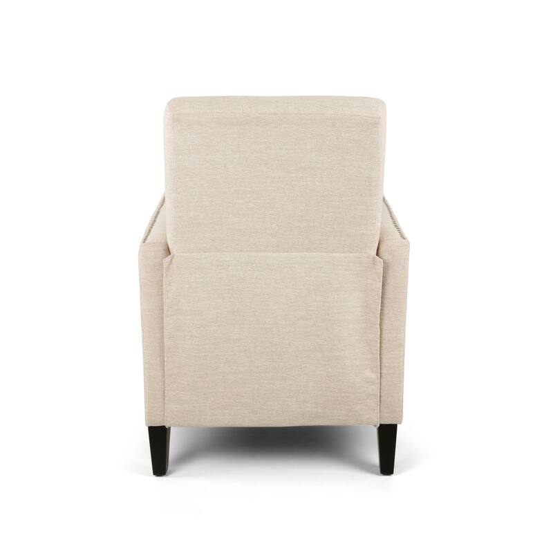 Pushback Recliner with Nailhead Accents and Birch Wood Legs
