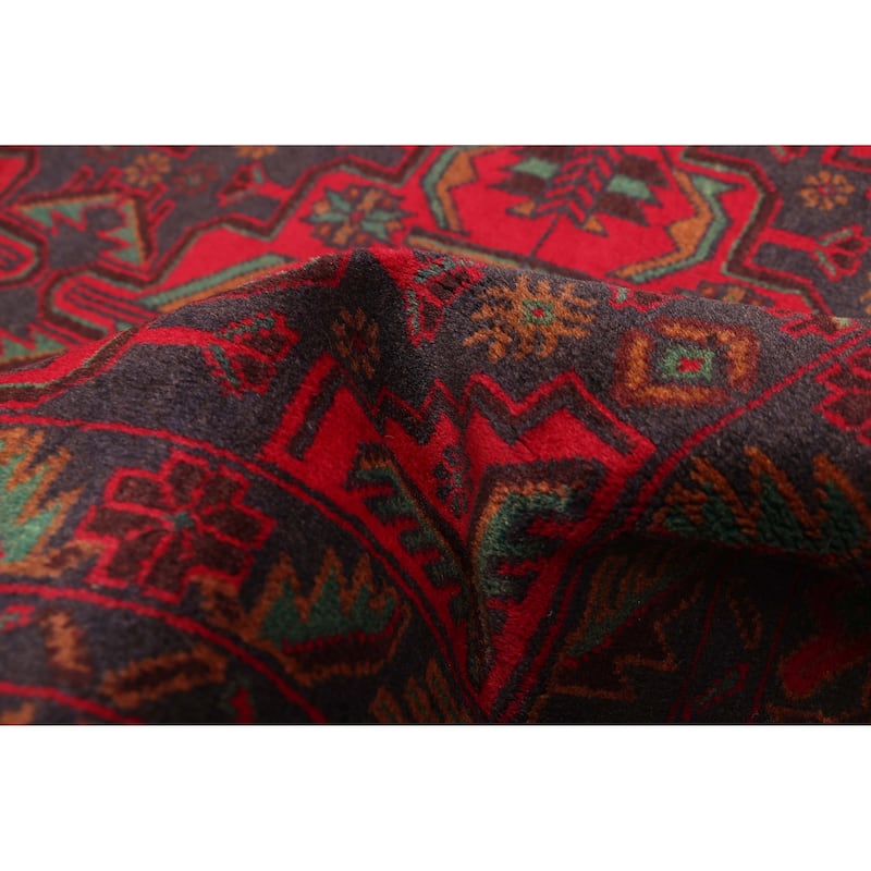 ECARPETGALLERY Hand-knotted Teimani Dark Navy, Red Wool Rug - 3'3 x 6'8