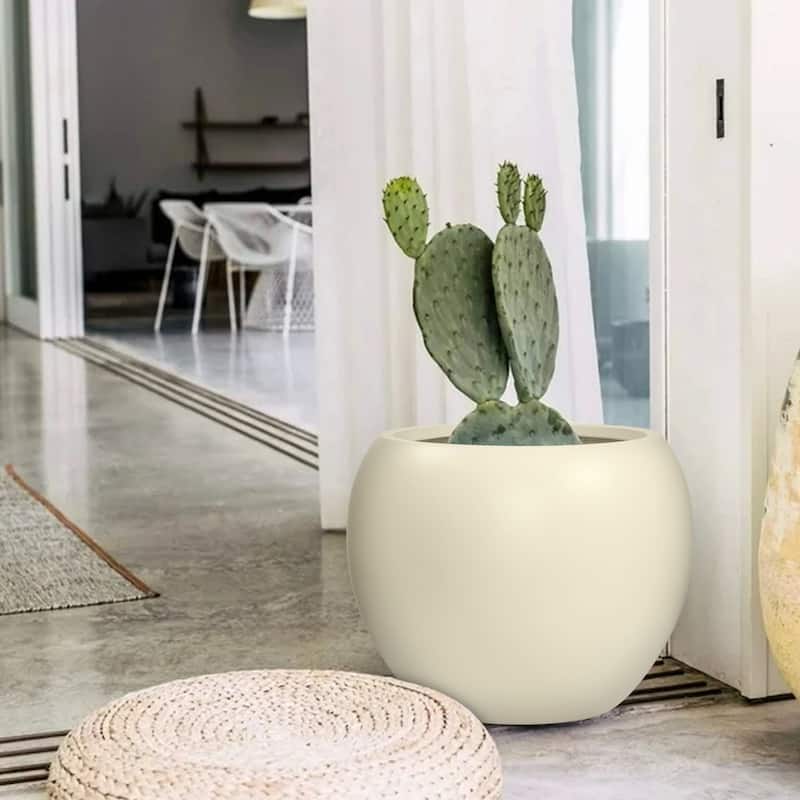 DreamPatio Riverside Fiberstone Composite Ball Planter for Indoor/Outdoor - Smooth Automotive 2K Coating