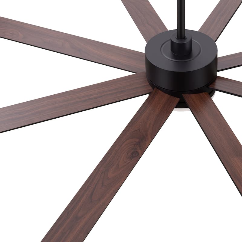 Large 72" Reversible 8-Blade Integrated Ceiling Fan with LED Light Kit and Remote