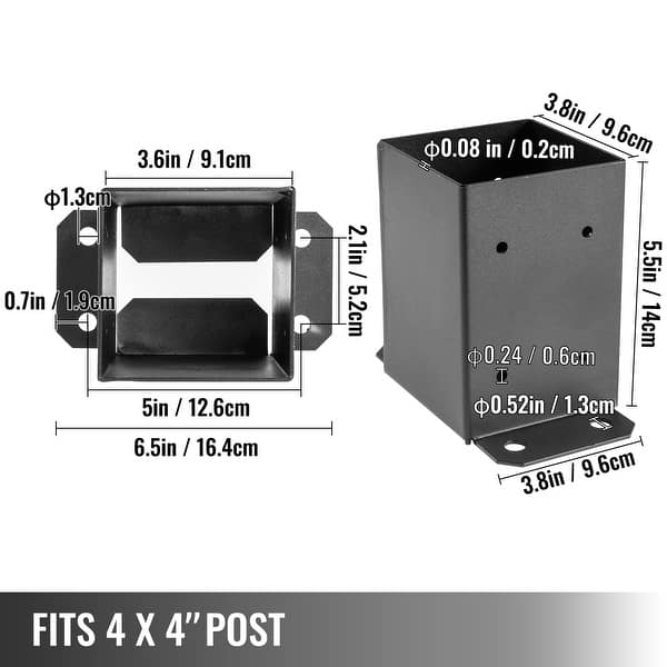 VEVOR 4 in. x 4 in. Post Base Deck Post Base Inner Size Post Bracket ...