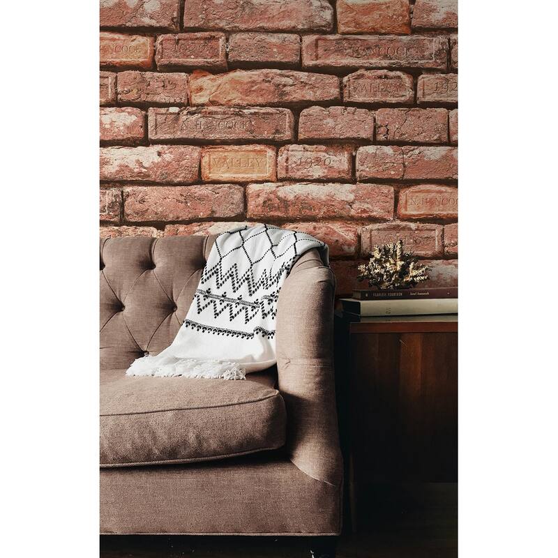 Seabrook Designs Preston Faux Engraved Bricks Unpasted Wallpaper