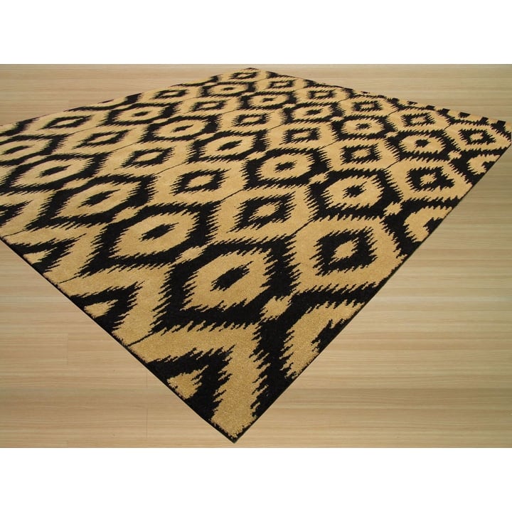 Home Decor EORC Hand-Tufted Wool Ikat Rug Elegant Gold Area Rug for Living Room, Bedroom, Office, & Home Décor Stylish