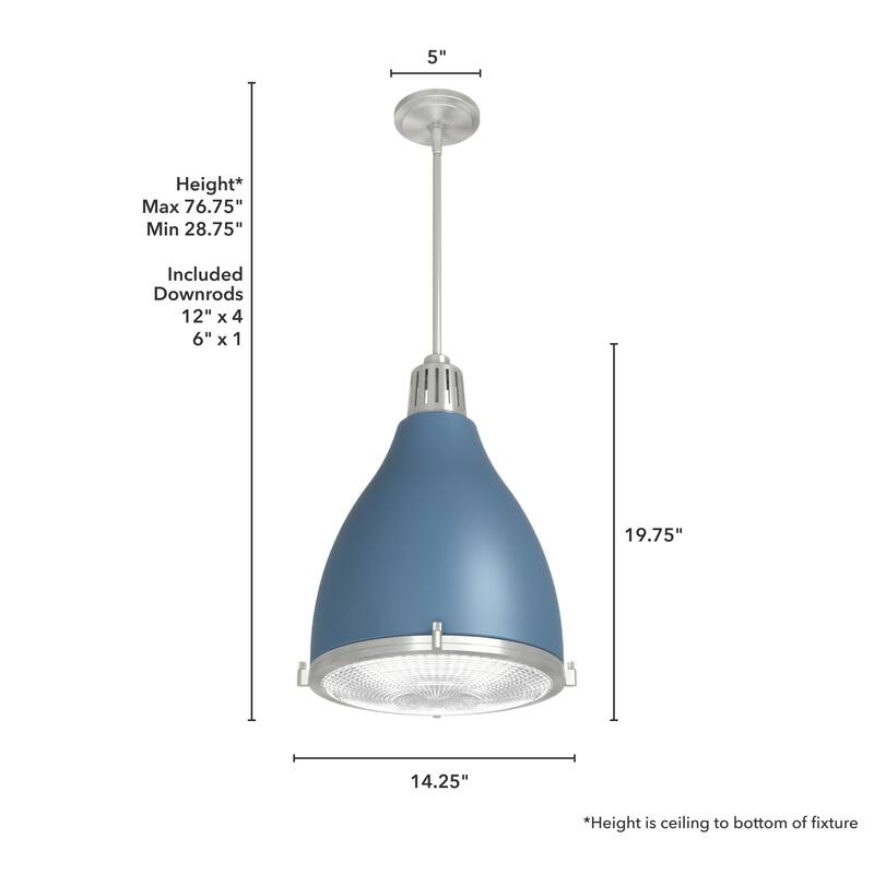 Hunter Bluff View Retro 14" 3-Light Pendant - Kitchen Island, Dining Room - Mid-Century Modern, Industrial, Transitional