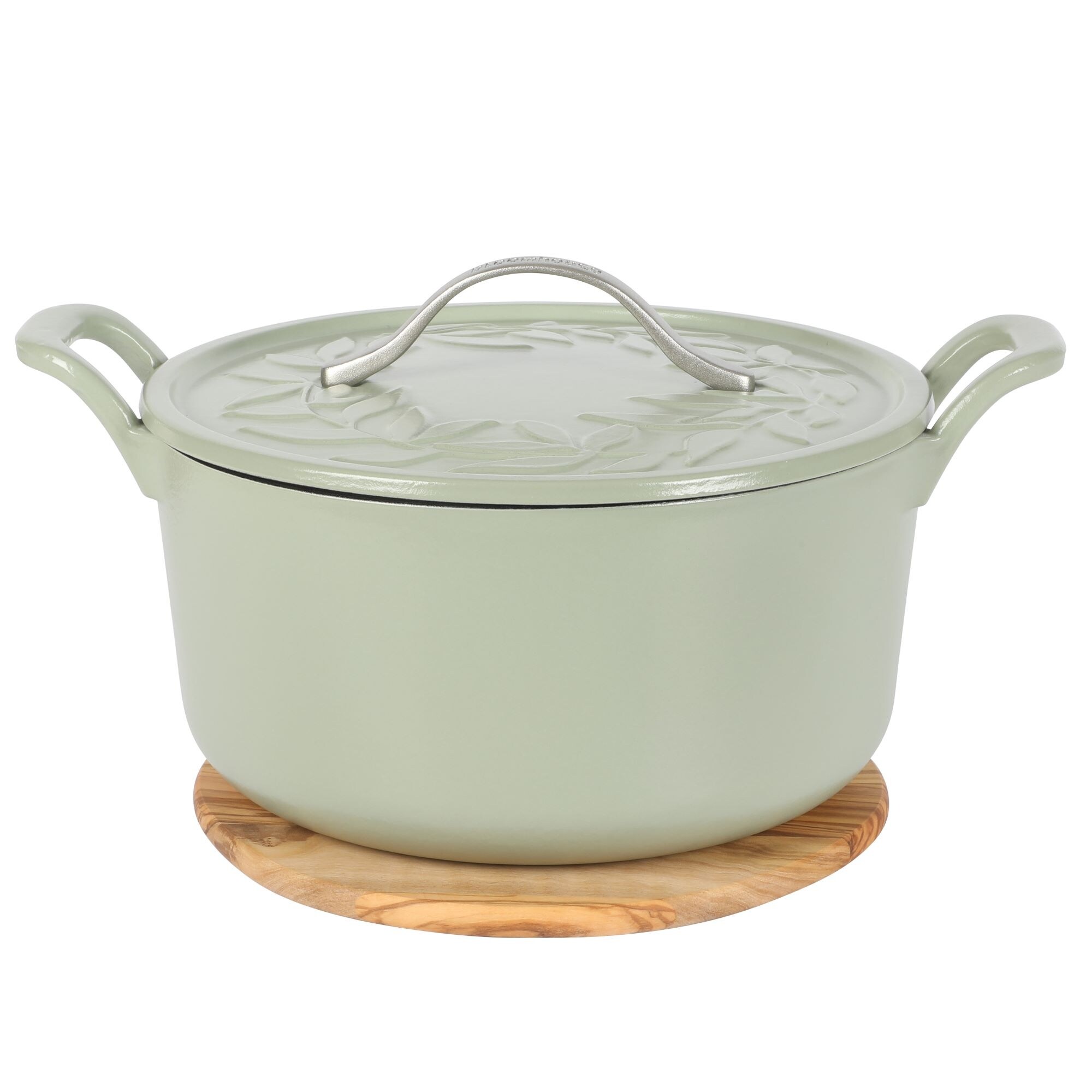 Bloomhouse 7 Qt Cast Iron Dutch Oven W/ Embossed Lid, European