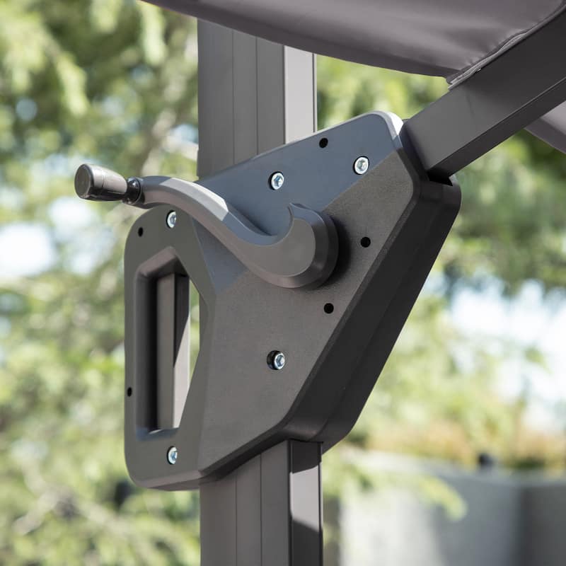 Furniture of America Aires 8-foot Steel Square Cantilever Offset Tilt Roma Umbrella