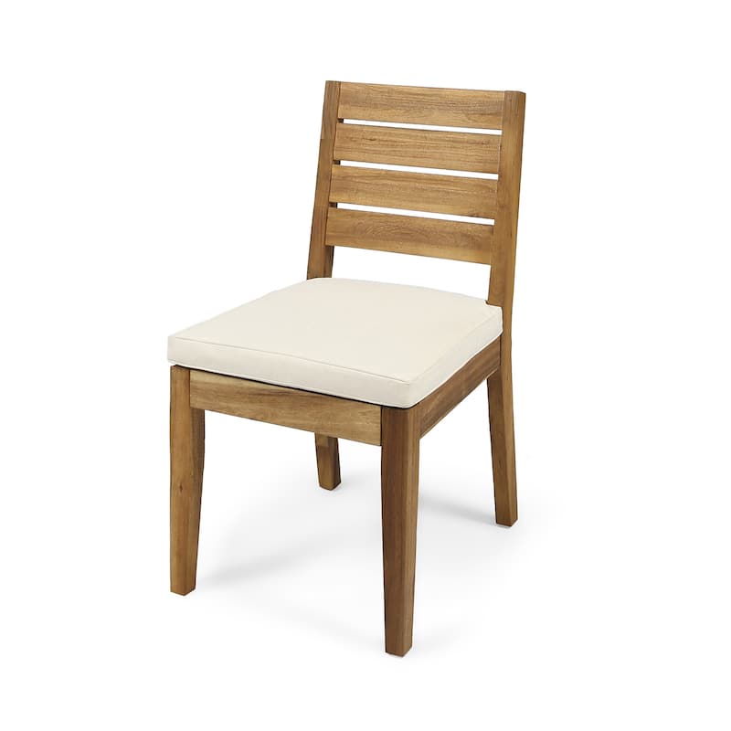 Nestor Acacia Wood Outdoor Dining Chair with Cushions (Set of 2) by Christopher Knight Home