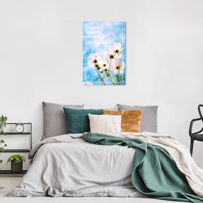 Wynwood Studio Prints Typography and Quotes She is a Wildflower Blue and Celeste Wall Art Canvas Print