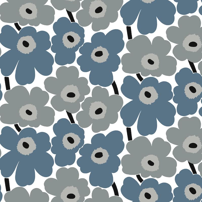 Marimekko Grey Pieni Unikko Peel & Stick Wallpaper