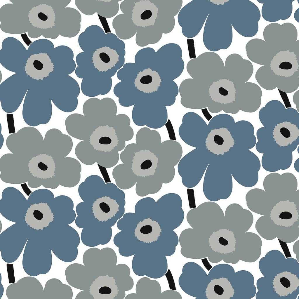 Marimekko Grey Pieni Unikko Peel & Stick Wallpaper
