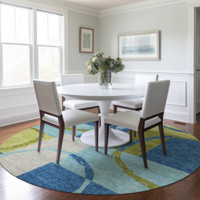 Machine Washable Indoor/ Outdoor Contemporary Chantille Rug