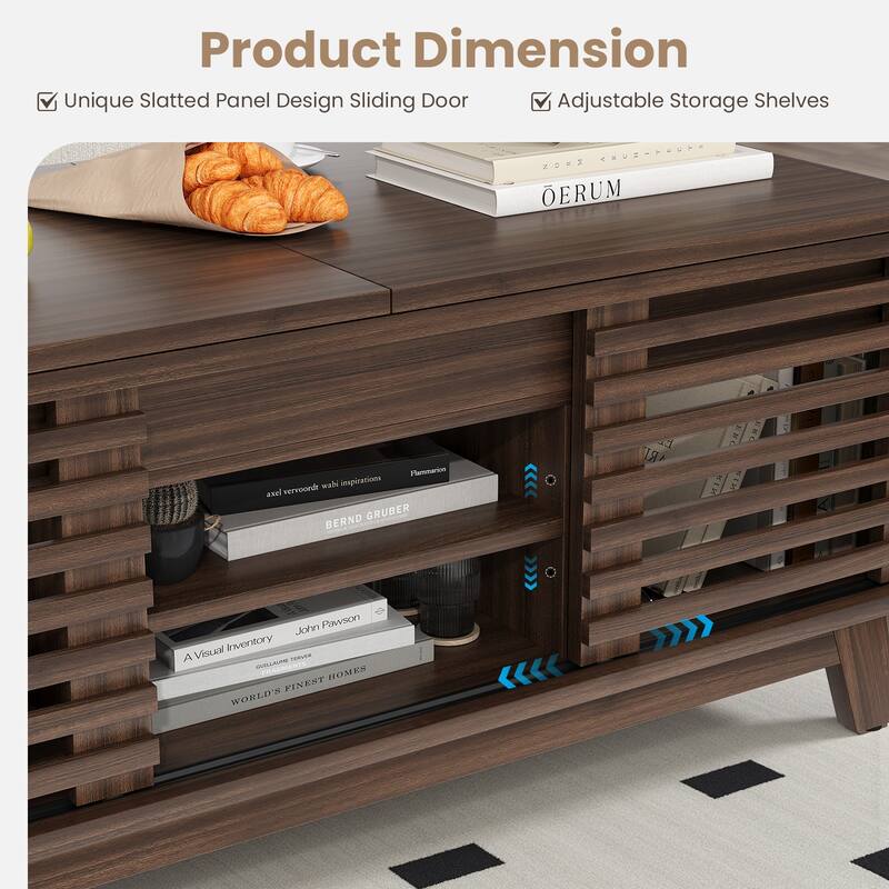 Pocassy Coffee Table with Hidden Compartment for Home