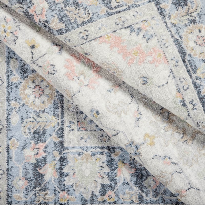 Everwash Treasure Lina Traditional Medallion Machine Washable Area Rug