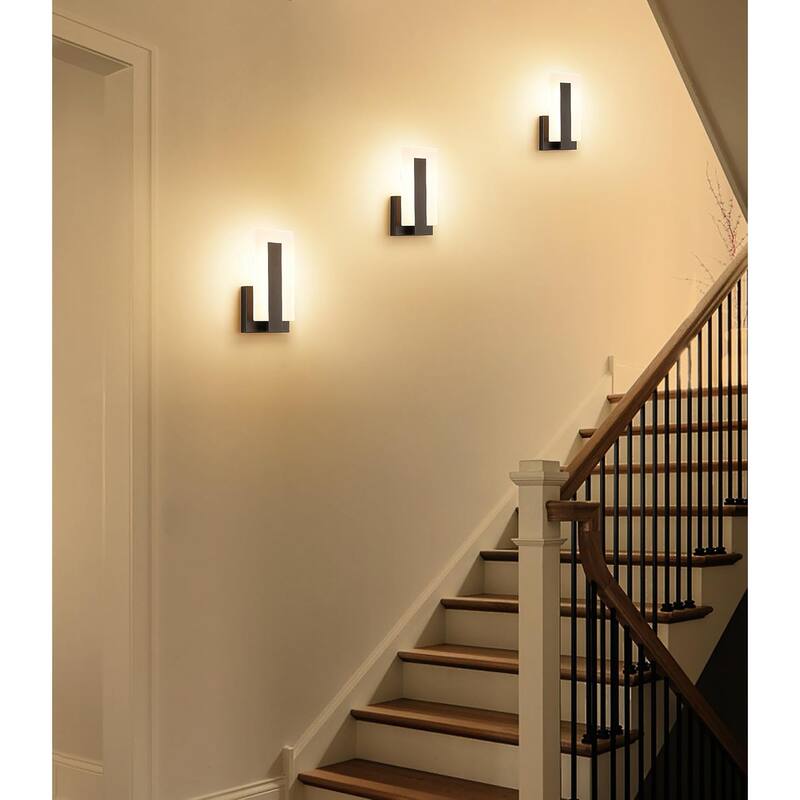 Led 2 pack wall light black hallways light metal bedrooms light