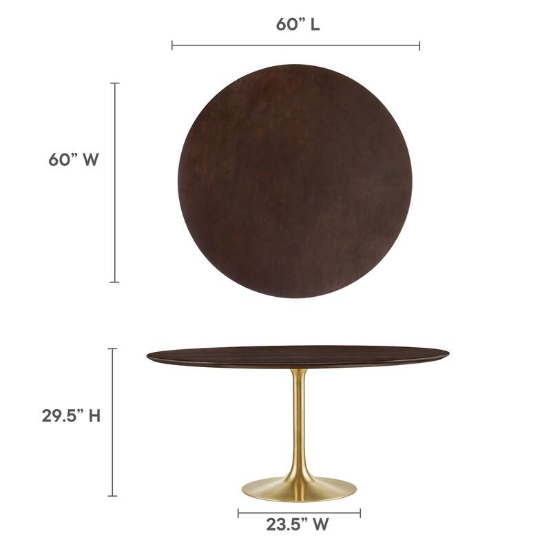Lippa 60" Round Wood Top Dining Table