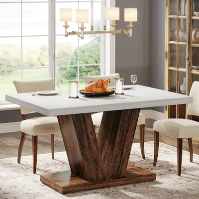 47 Inches Small Farmhouse Dining Table for 4 - N/A