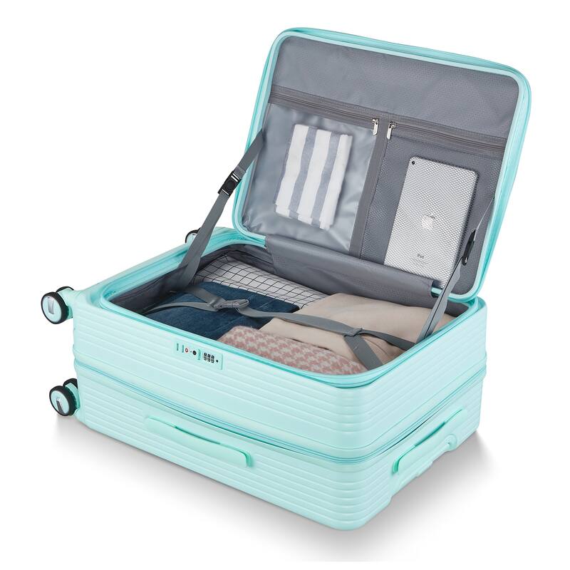 20/24/28 3-Piece Modern Expandable Luggage Sets, Hard-shell Luggage with Front Pocket and TSA Lock, for Boarding Travel