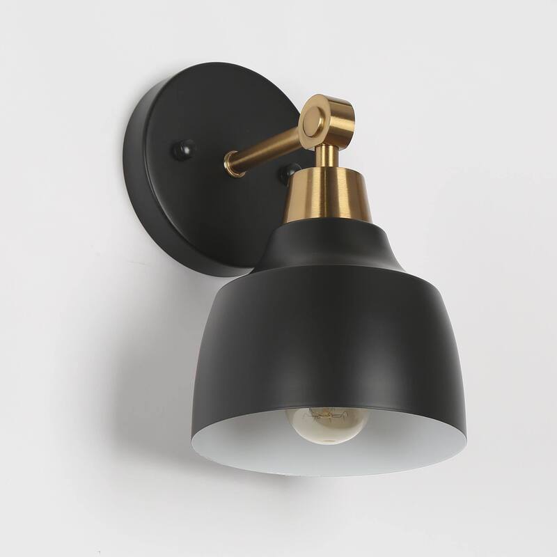 Malryn Modern Black Gold Bathroom Vanity Light Dome Wall Sconces