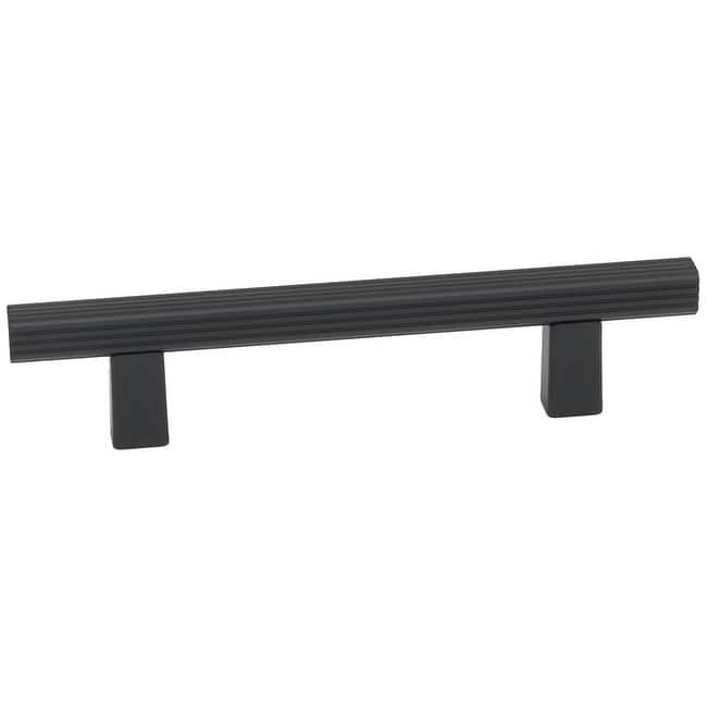 Alno A2905-4 Quadrato 4" Center to Center Modern Grooved Square - Matte Black