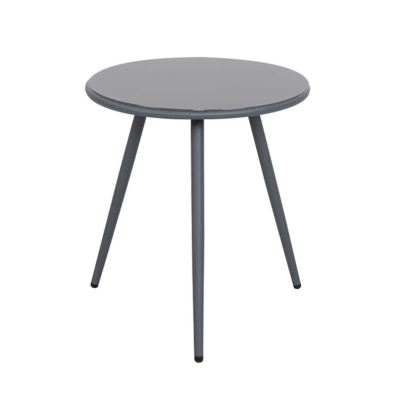Nuu Garden 3-Piece Aluminum Outdoor Bistro Set, 1 Coffee Table and 2 Woven Rope Chairs with Seat Cushions